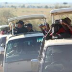 people riding pickup truck taking photo
